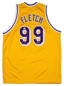 Magic Johnson and Chevy Chase Dual Signed "Fletch" LA Lakers Jersey